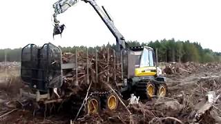 Ponsse Buffalo 8x8 forwarder Biomass stump harvesting [upl. by Eninnaj]