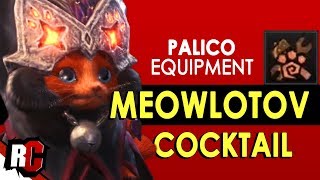 Palico GADGET quotMeowlotov Cocktailquot Location  Monster Hunter World Molotov Cocktail Gadget [upl. by Ahsasal]