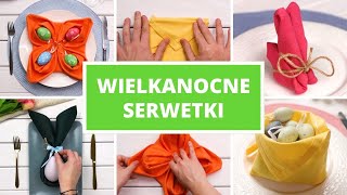 4 WIELKANOCNE SERWETKI  składanie serwetek tutorial [upl. by Hamid]