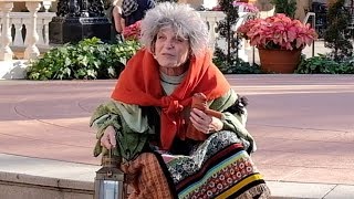 La Befana the kind hearted witch at the Italy Pavilion in Epcot Walt Disney World [upl. by Melliw]