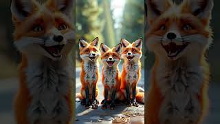 3 foxes are laughing loudly how beautiful they are ai fox video animals shortvideo [upl. by Mercuri951]