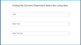 Ajax Dynamic Dependent Dropdown in Codeigniter [upl. by Brett]