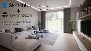 Sketchup to Twinmotion Realistic render workflow Archviz [upl. by Ardeha41]