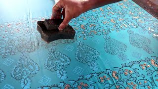 Beautiful Block Print Design on Silk Saree [upl. by Tymothy]