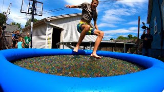 1 Million Orbeez  Swimming Pool  Trampoline [upl. by Luo]