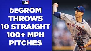 PUMPING HEAT Jacob deGrom throws TEN straight 100 mph pitches to open game then a wipeout slider [upl. by Rheims]