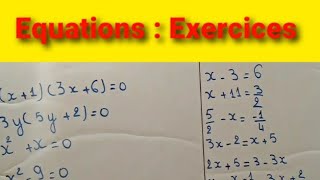 2ème année collège  Equations exercices [upl. by Eetsirk]