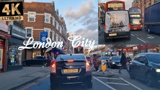 Driving through the City of London  Busy traffic 4K [upl. by Yartnoed]