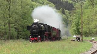 Dampfspektakel 2018  52 8195 der Fränkischen Museums Eisenbahn unterwegs in der Eifel [upl. by Zoe]