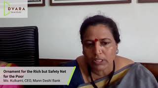 Ms Rekha Kulkarni CEO Mann Deshi Mahila Sahkari Bank in conversation with Dvara [upl. by Majka]