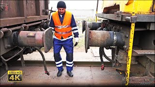 Wagon rail weighing and shunting Train side buffer  Mostar locomotive depot  Freight station 4K [upl. by Mohun]