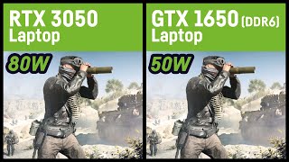 RTX 3050 80W vs GTX 1650 DDR6 Laptop [upl. by Dunc]