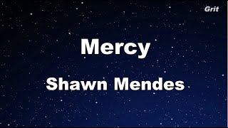 Mercy  Shawn Mendes Karaoke 【With Guide Melody】 Instrumental [upl. by Nnaeinahpets707]