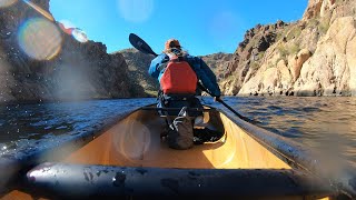 Windy Canyons In The Wenonah Prism Canoe  Paddling Saguaro Lake Arizona [upl. by Eelarat]