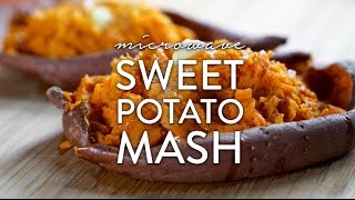 The Easiest Microwave Sweet Potato Mash Recipe Video by Broke and Cooking [upl. by Rosenberg287]