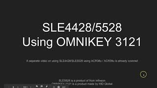 SLE5528 Concepts and programming using OMNIKEY 3121  Part 1 [upl. by Eniamaj819]