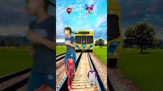 dame tu cosita dance vs dog amp train driver tom vfx shorts [upl. by Kroy786]