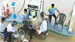 Bike Caught Fire at Petrol Pump  Never use the phone while filling petrol oil [upl. by Enirrok562]