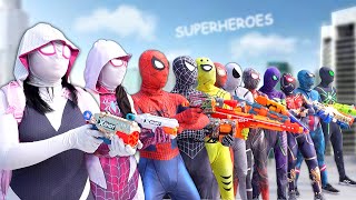 Poor GREY is New SuperHero  Pro 12 SpiderMan amp SpiderGirl Go To Trainning Neft Gun   Comedy [upl. by Bannon]