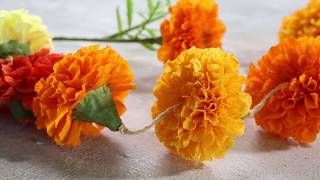 How to Make Marigold Paper Flowers  Sunset [upl. by Maril]