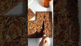 Sound on to hear the crunch of these pecan pie bars Recipe in the description [upl. by Nelia161]