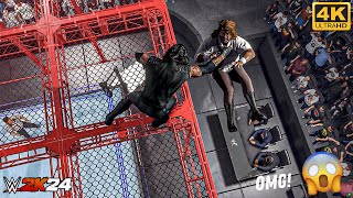 WWE 2K24  The Undertaker vs Mankind  Hell in a Cell Match  PC 4K60 [upl. by Alfi]