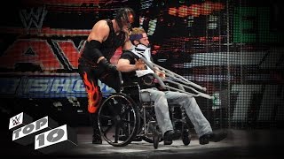 Injured Superstars Getting Crushed WWE Top 10 [upl. by Lledroc]