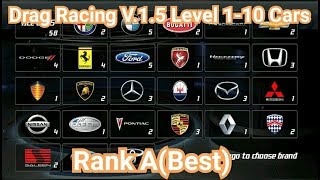 Drag RacingLevel 110 Cars Rank ABest V15 [upl. by Martainn865]