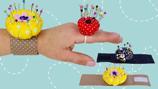 Easy DIY Pincushion  How to Make a Wrist Pincushion Tutorial [upl. by Ahsied694]