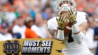 Notre Dame Footballs DeShone Kizers LastSecond Touchdown to Will Fuller [upl. by Aikehs]