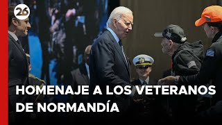 ZELENSKI BIDEN y MACRON homenajearon los veteranos de NORMANDÍA  26Global [upl. by Eeslehc700]