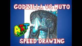 Godzilla vs Muto Speed Drawing [upl. by Dillie]