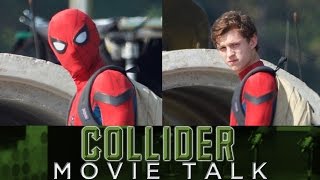 Collider Movie Talk  SpiderMan Homecoming Set Photos Reveal Tom Holland In Spidey Suit [upl. by Clardy]