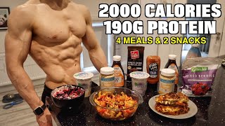 Full Day of Eating 2000 Calories  SUPER EASY High Protein Meals For Fat Loss [upl. by Lectra]