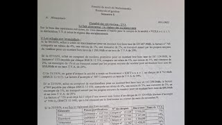 Fiscalité S5 Examen Partiel TVA Fsjesm [upl. by Clough987]