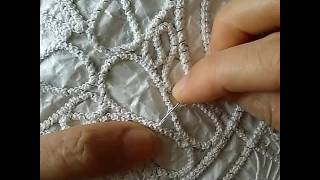 Video 11  Dantelanglez ajur yapımı dantelangles iç dolgu lace pattern tutorial stich art [upl. by Erolyat]