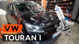 How to change a headlight bulb on a VW TOURAN 1T3 TUTORIAL AUTODOC – problemsolving [upl. by Skippy]