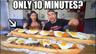 ATTEMPTING THE BIGGEST BREAKFAST SANDWICH CHALLENGE  Joel Hansen RAW [upl. by Eidnalem]