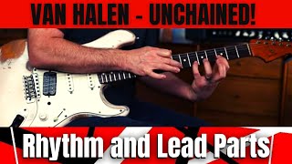 How To Play Van Halen Unchained on Guitar  Rhythm and Lead Parts [upl. by Tamqrah]