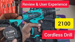 🔫🤔 Low Price Cordless Drill Machine Full Detail tamil Review My Tools Tour [upl. by Ynnavoig]