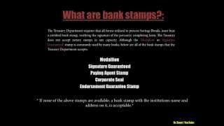 What are Medallion andor Signature Guaranteed bank stamps Savings Bonds [upl. by Rebmyk]