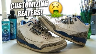 How to Customize Beat Jordan 3s Full Tutorial and Restoration [upl. by Dulce]