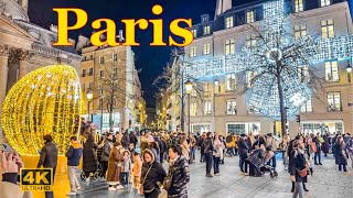 Paris France🇫🇷  4K Paris Christmas Walk 2024  Christmas Lights 2024  Paris 4K  A Walk In Paris [upl. by Lumbard]