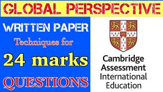 GLOBAL PERSPECTIVE  O’levelsIGCSE Written Paper  120 [upl. by Creath]