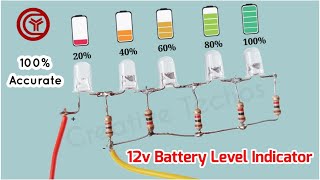 Simple 12 volt battery level indicator circuit [upl. by Sakovich829]