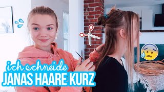 ICH SCHNEIDE JANAS HAARE KURZ 😂😰 sie ist nicht so überzeugt [upl. by Nerro]