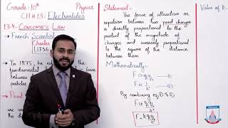 Class 10  Physics  Chapter 13  Lecture 4 Coulombs Law  Allied Schools [upl. by Floss]