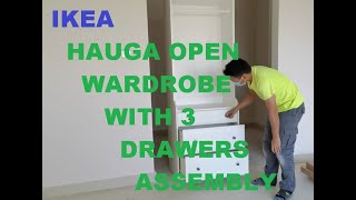 IKEA HAUGA OPEN WARDROBE WITH 3 DRAWERS [upl. by Mak]