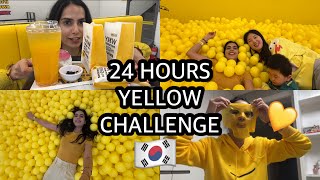 🇰🇷24 HOURS CVS YELLOW CHALLENGE 💛 Korea vlog [upl. by Kaete]