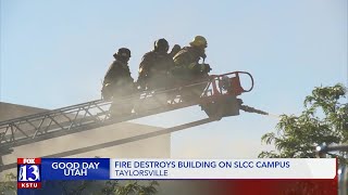 Fire destroys building on SLCC campus [upl. by Ttereve]